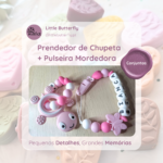 Conjunto Prendedor de Chupeta + Pulseira Mordedora